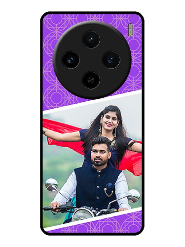 Custom Vivo X100 5G Custom Metal Phone CaseViolet Color Pattern Design