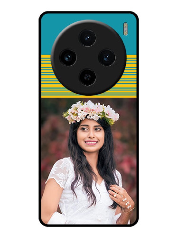 Custom Vivo X100 5G Custom Metal Phone CaseYellow and Blue Design