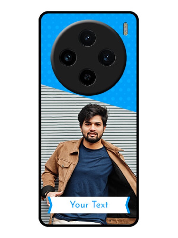 Custom Vivo X100 5G Custom Metal Phone CaseSimple Blue Color Design