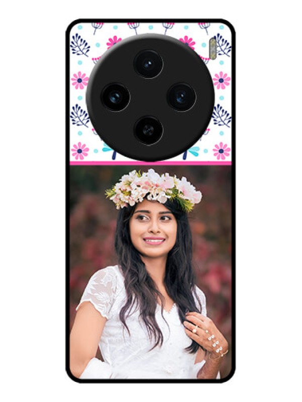 Custom Vivo X100 5G Custom Metal Phone CaseColorful Flower Design