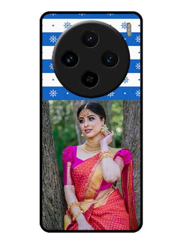 Custom Vivo X100 5G Custom Metal Phone CaseSnow Pattern Design