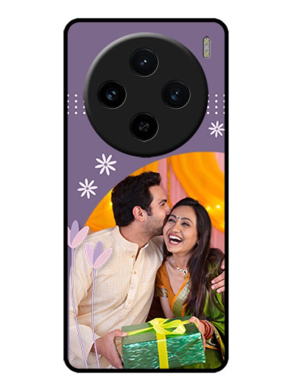 Custom Vivo X100 5G Custom Metal Phone CaseLavender Flowers Design