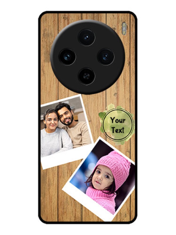 Custom Vivo X100 5G Custom Metal Phone CaseWooden Texture Design