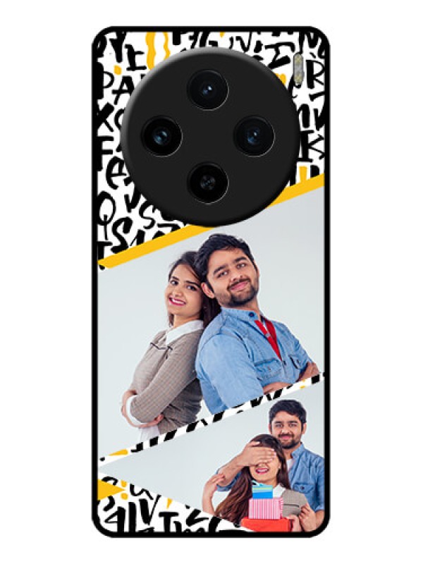 Custom Vivo X100 5G Custom Metal Phone CaseLetters Pattern Design