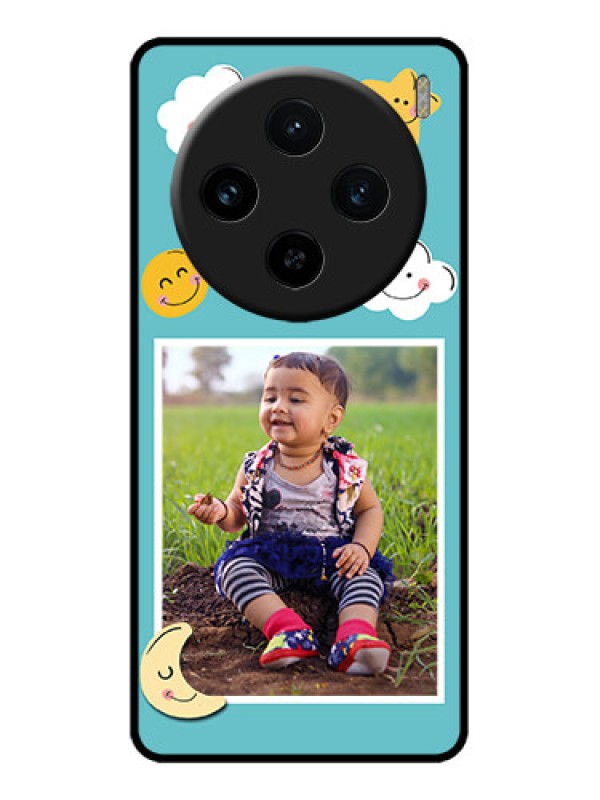 Custom Vivo X100 5G Custom Metal Phone CaseSmiley Kids Stars Design