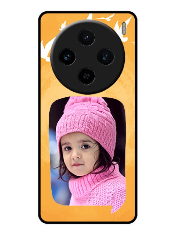 Custom Vivo X100 5G Custom Metal Phone CaseWater Color Design With Bird Icons