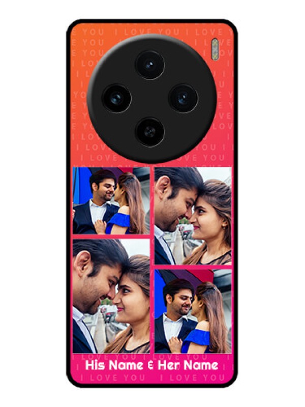 Custom Vivo X100 5G Custom Metal Phone CaseI Love You Pink Design