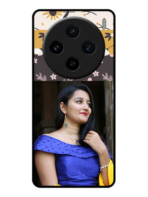 Custom Vivo X100 5G Custom Metal Phone CaseStylish Floral Design