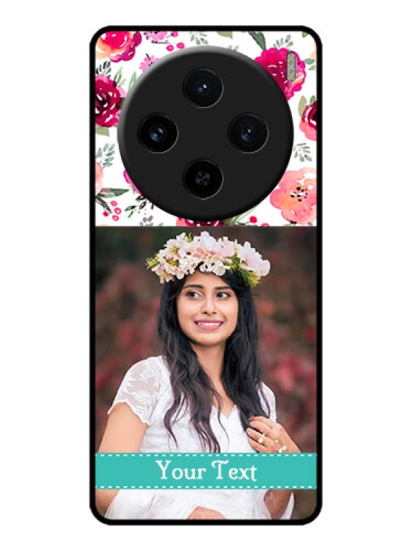 Custom Vivo X100 5G Custom Metal Phone CaseWater Colors Floral Design