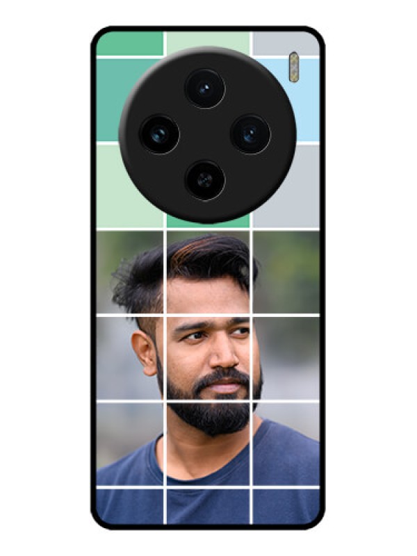 Custom Vivo X100 5G Custom Metal Phone CaseWith White Box Pattern