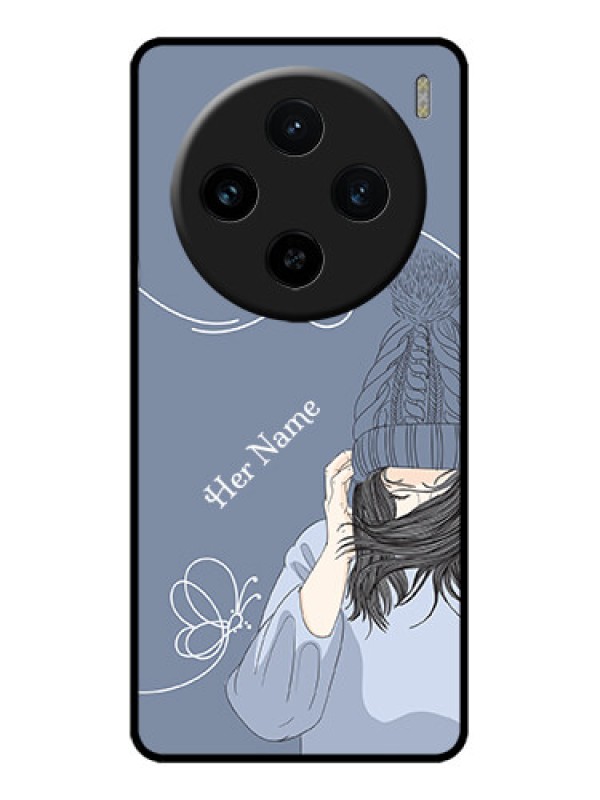 Custom Vivo X100 5G Custom Metal Phone CaseGirl In Winter Outfit Design