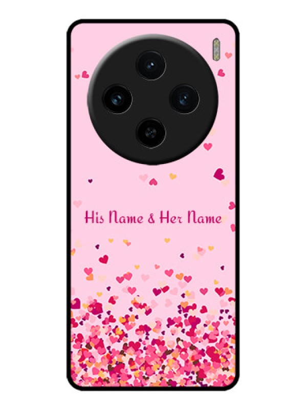 Custom Vivo X100 5G Custom Metal Phone CaseFloating Hearts Design