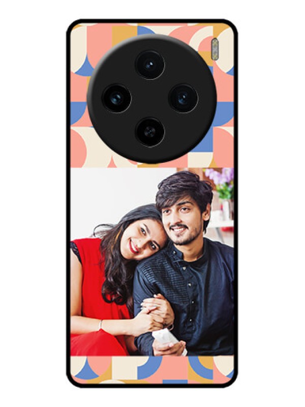 Custom Vivo X100 5G Custom Metal Phone CaseSemi - Circle Maze Pattern Design