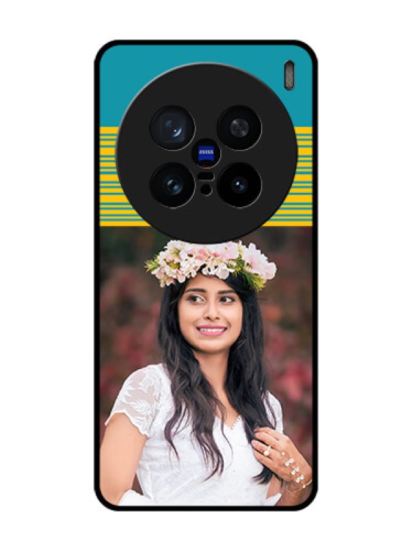 Custom Vivo X200 Pro 5G Custom Metal Phone Case - Yellow and Blue Design