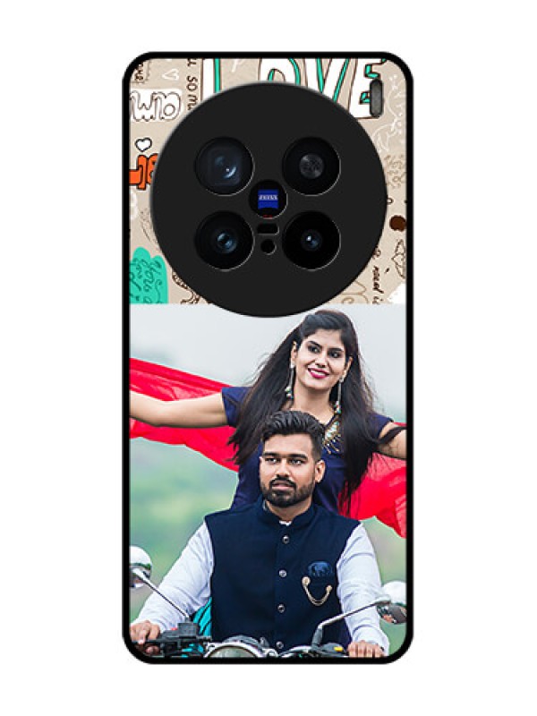 Custom Vivo X200 Pro 5G Custom Metal Phone Case - Love Doodle Pattern