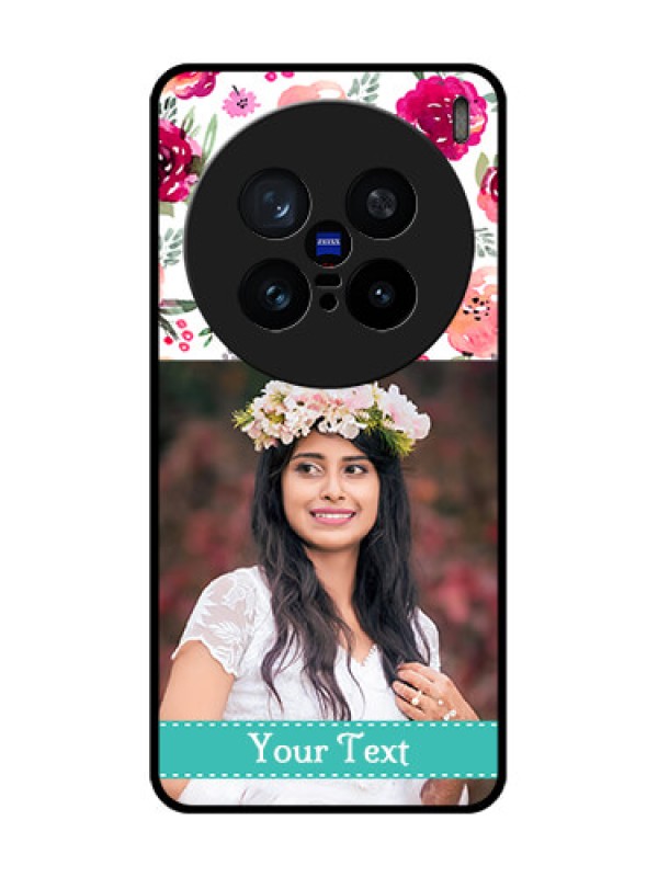 Custom Vivo X200 Pro 5G Custom Metal Phone Case - Water Colors Floral Design