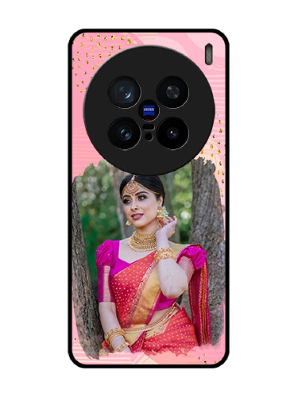 Custom Vivo X200 Pro 5G Custom Metal Phone Case - Gold Glitter Splash Design