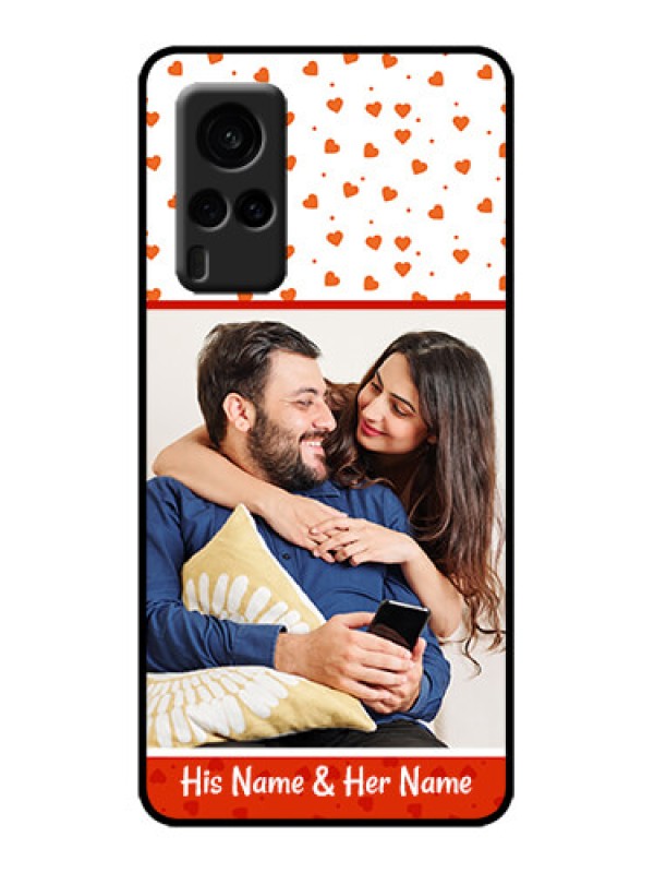 Custom Vivo X60 5G Custom Metal Phone Case - Orange Love Symbol Design