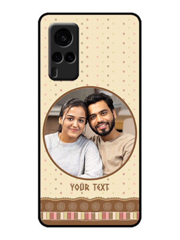 Custom Vivo X60 5G Custom Metal Phone Case - Brown Dotted Mobile Case Design