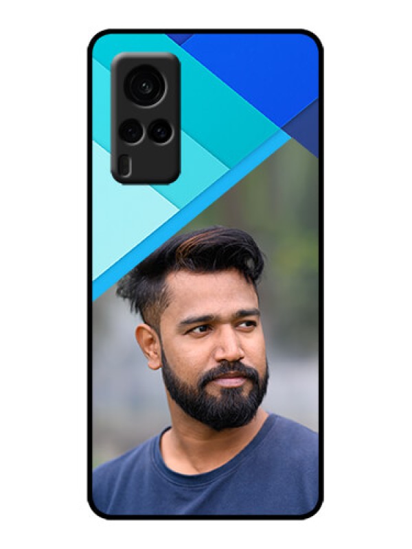 Custom Vivo X60 5G Custom Metal Phone Case - Blue Pattern Design