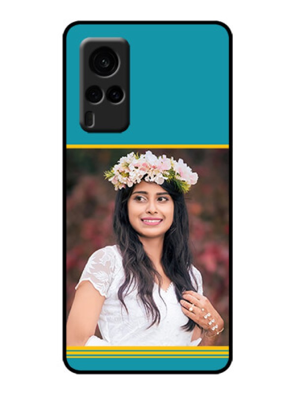 Custom Vivo X60 5G Custom Metal Phone Case - Yellow and Blue Design