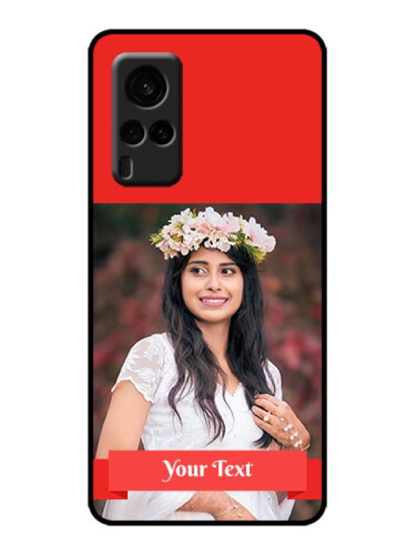 Custom Vivo X60 5G Custom Metal Phone Case - Simple Red Color Design