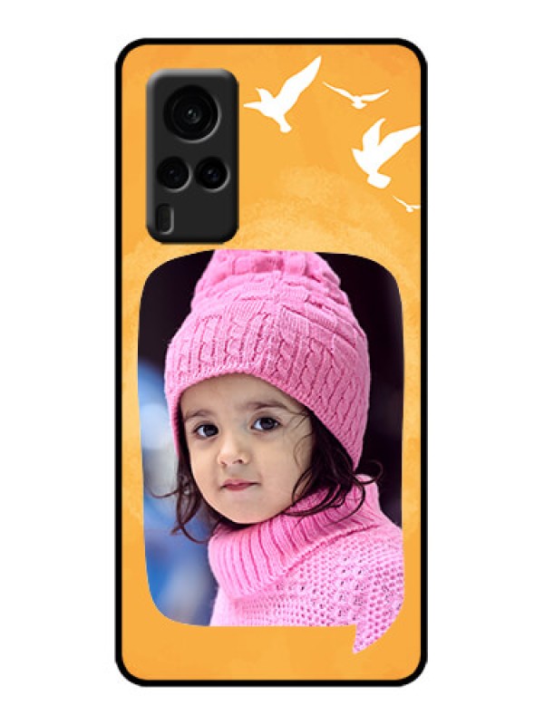 Custom Vivo X60 5G Custom Metal Phone Case - Water Color Design With Bird Icons