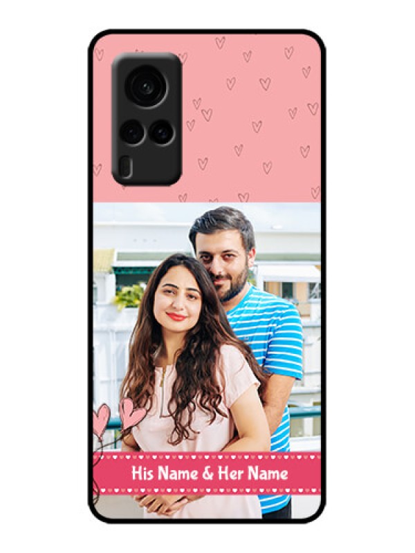 Custom Vivo X60 5G Custom Metal Phone Case - Love Design Peach Color