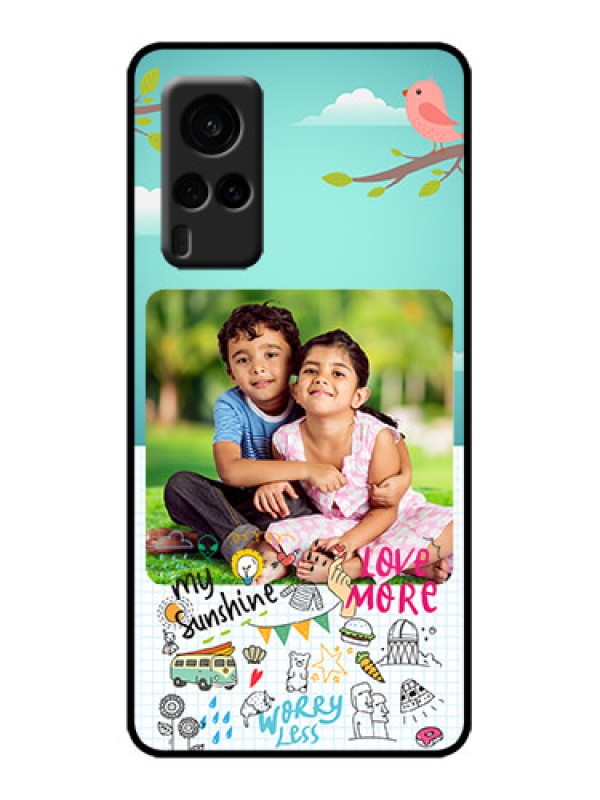 Custom Vivo X60 5G Custom Metal Phone Case - Doodle Love Design