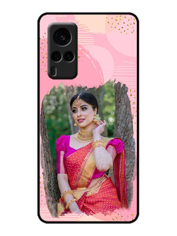 Custom Vivo X60 5G Custom Metal Phone Case - Gold Glitter Splash Design