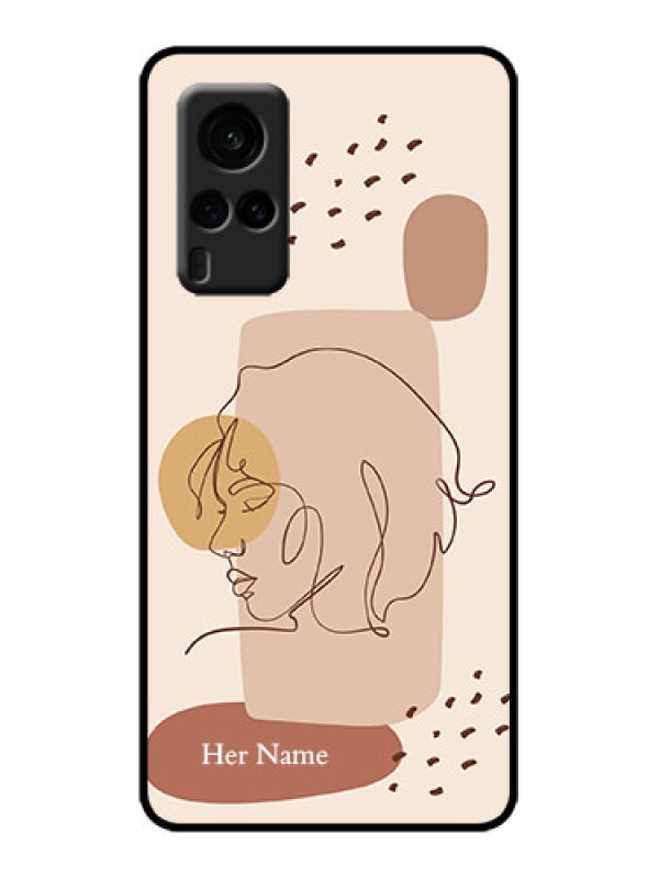 Custom Vivo X60 5G Custom Metal Phone Case - Calm Woman Line Art Design
