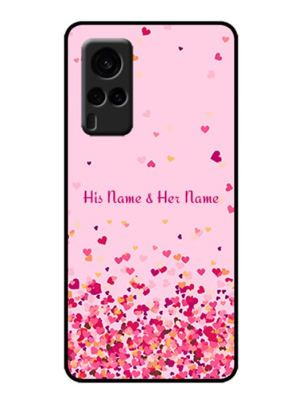 Custom Vivo X60 5G Custom Metal Phone Case - Floating Hearts Design