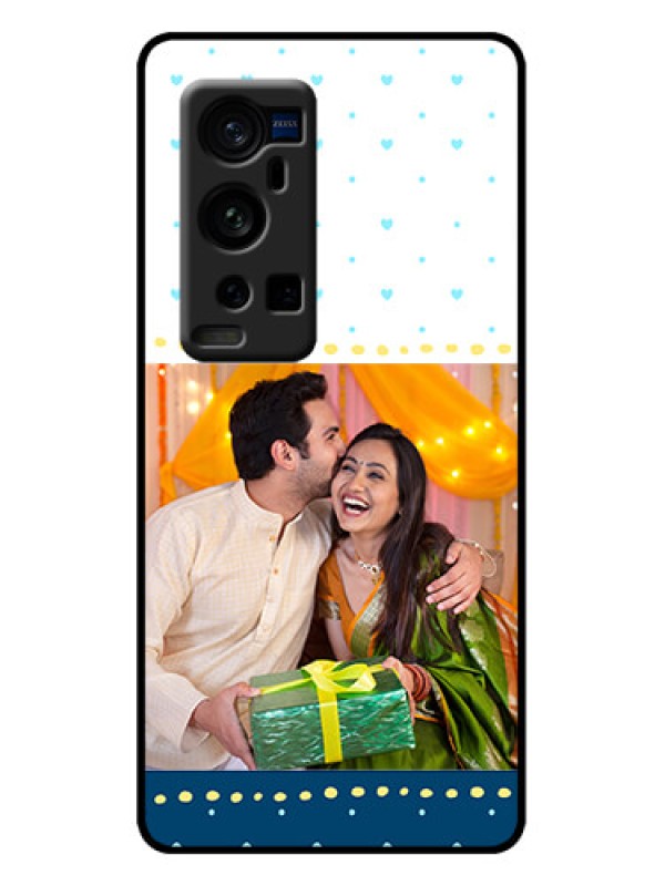 Custom Vivo X60 Pro Plus 5G Custom Metal Phone Case - White And Blue Abstract Design