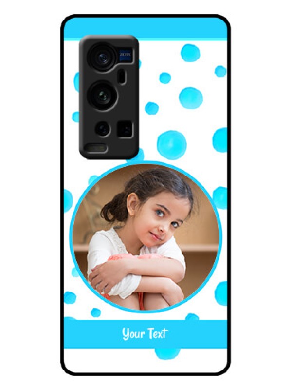 Custom Vivo X60 Pro Plus 5G Custom Metal Phone Case - Blue Bubbles Pattern Design