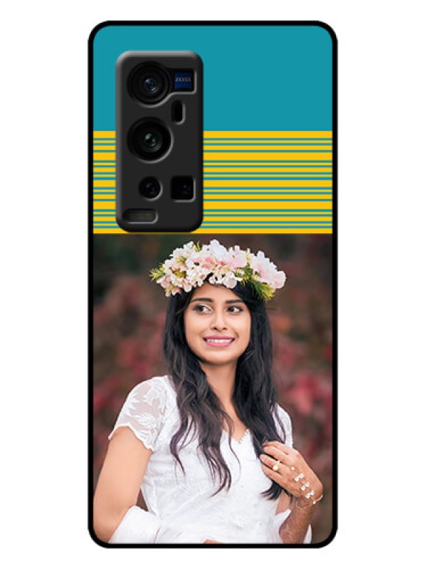 Custom Vivo X60 Pro Plus 5G Custom Metal Phone Case - Yellow and Blue Design