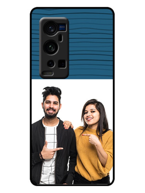 Custom Vivo X60 Pro Plus 5G Custom Metal Phone Case - Blue Pattern Cover Design