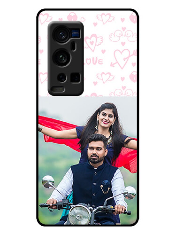 Custom Vivo X60 Pro Plus 5G Custom Metal Phone Case - Pink Flying Heart Design