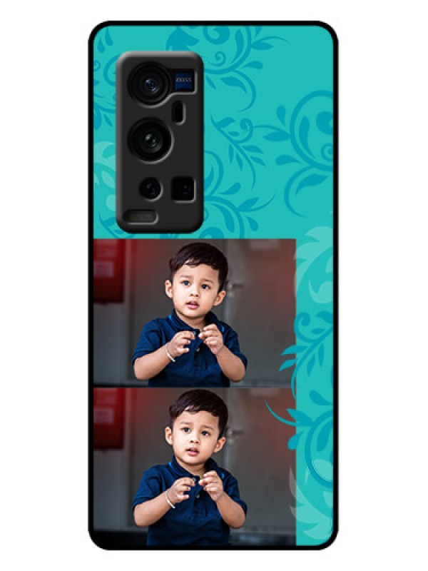 Custom Vivo X60 Pro Plus 5G Custom Metal Phone Case - With Photo And Green Floral Design