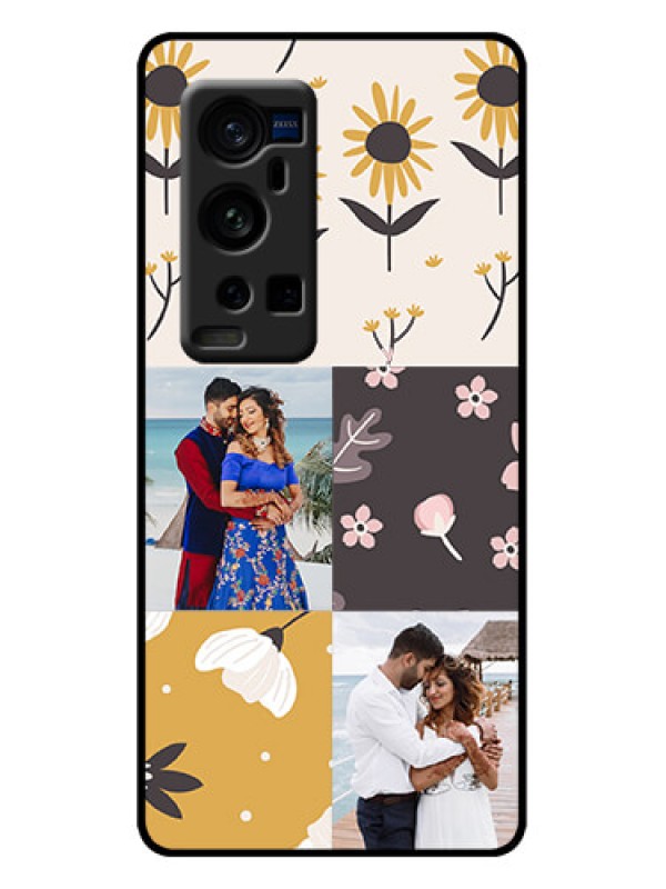 Custom Vivo X60 Pro Plus 5G Custom Metal Phone Case - 3 Images With Floral Design