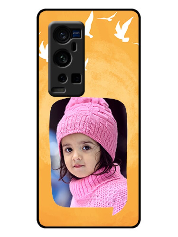 Custom Vivo X60 Pro Plus 5G Custom Metal Phone Case - Water Color Design With Bird Icons