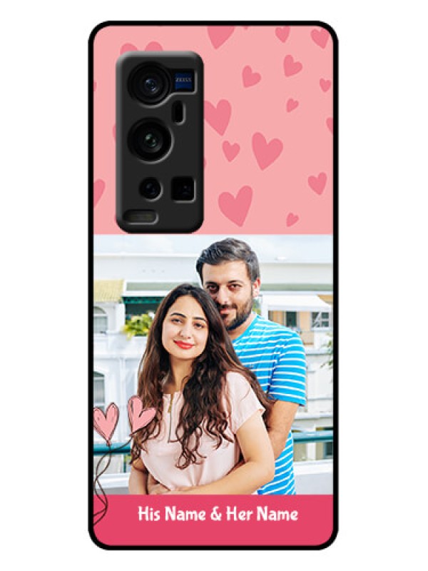 Custom Vivo X60 Pro Plus 5G Custom Metal Phone Case - Love Design Peach Color