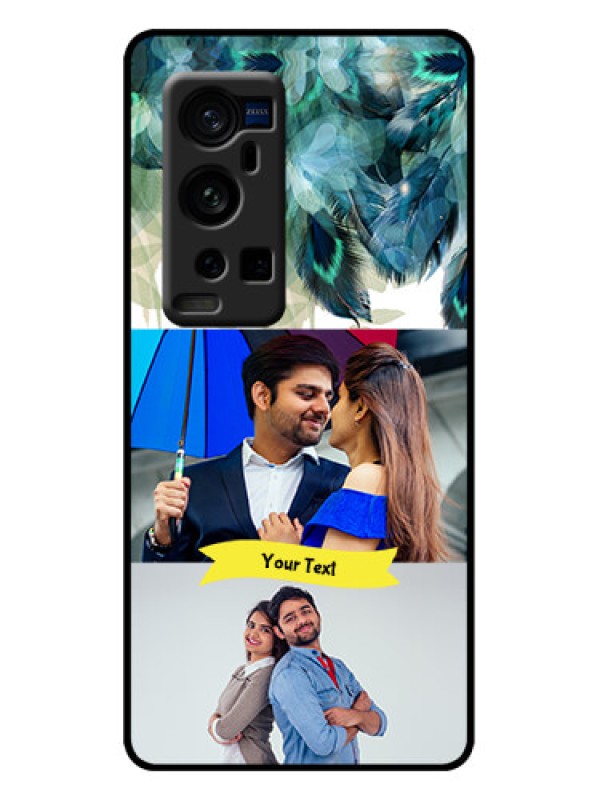 Custom Vivo X60 Pro Plus 5G Custom Metal Phone Case - Image With Boho Peacock Feather Design