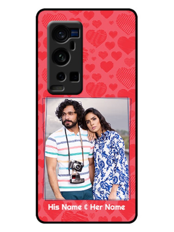 Custom Vivo X60 Pro Plus 5G Custom Metal Phone Case - With Red Heart Symbols Design