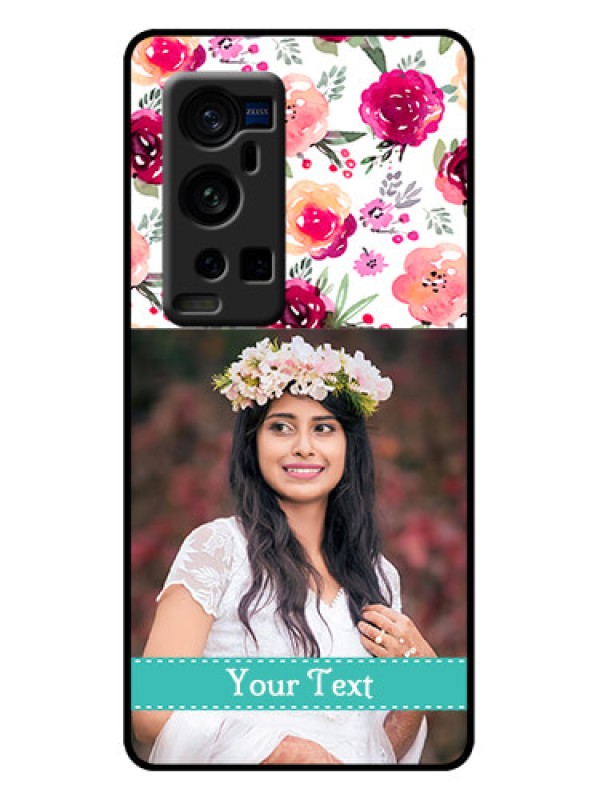 Custom Vivo X60 Pro Plus 5G Custom Metal Phone Case - Water Colors Floral Design