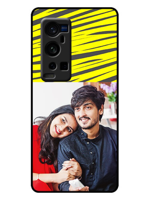Custom Vivo X60 Pro Plus 5G Custom Metal Phone Case - Yellow Abstract Design
