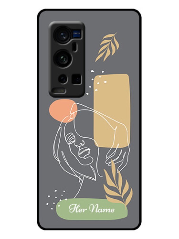 Custom Vivo X60 Pro Plus 5G Custom Metal Phone Case - Gazing Woman Line Art Design