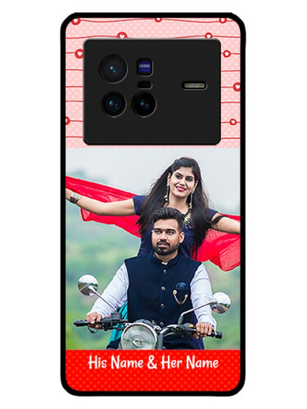 Custom Vivo X80 5G Custom Metal Phone CaseRed Pattern Case Design