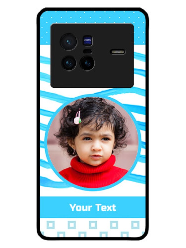 Custom Vivo X80 5G Custom Metal Phone CaseSimple Blue Case Design