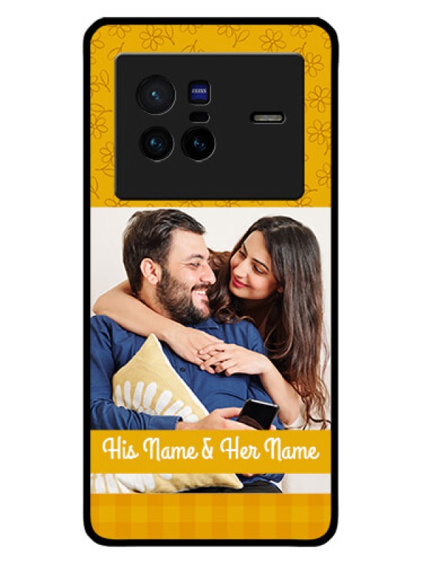 Custom Vivo X80 5G Custom Metal Phone CaseYellow Floral Design