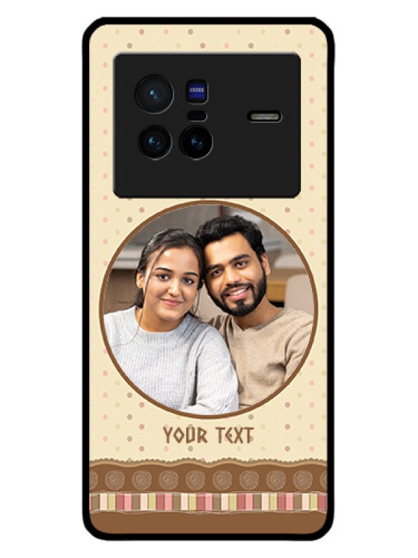 Custom Vivo X80 5G Custom Metal Phone CaseBrown Dotted Mobile Case Design